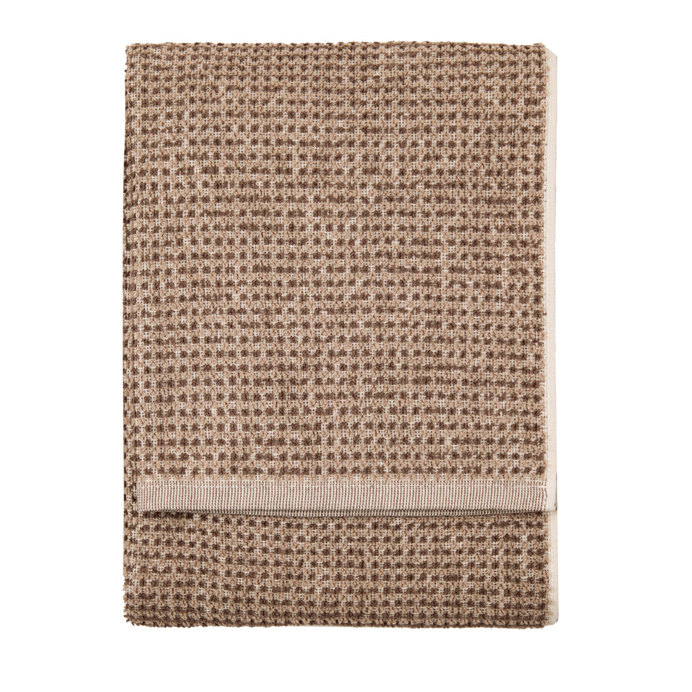 Hebden Textured Waffle Towels Cocoa Brown