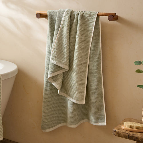 Hebden Textured Waffle Towels Bay Green