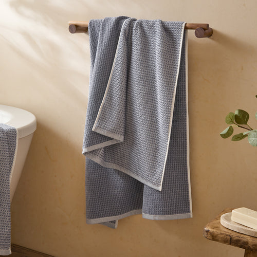 Hebden Textured Waffle Towels Denim Blue