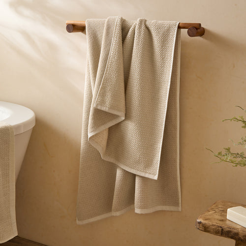 Hebden Textured Waffle Towels Stone
