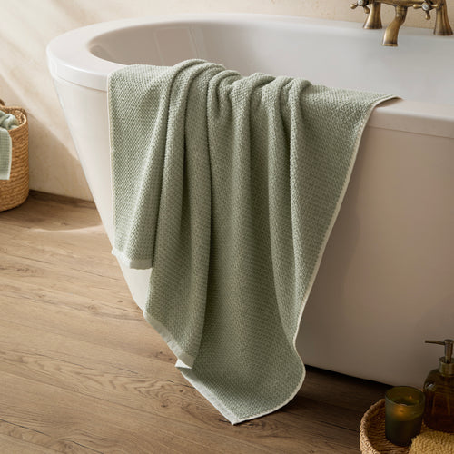 Hebden Textured Waffle Towels Bay Green