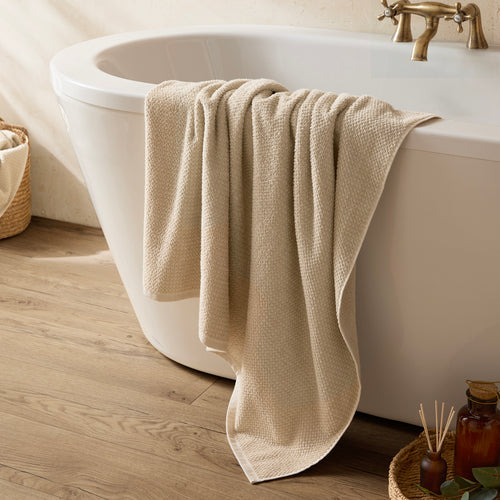 Hebden Textured Waffle Towels Stone