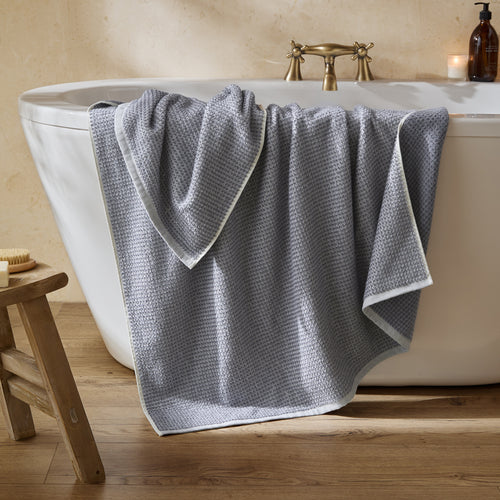 Hebden Textured Waffle Towels Denim Blue