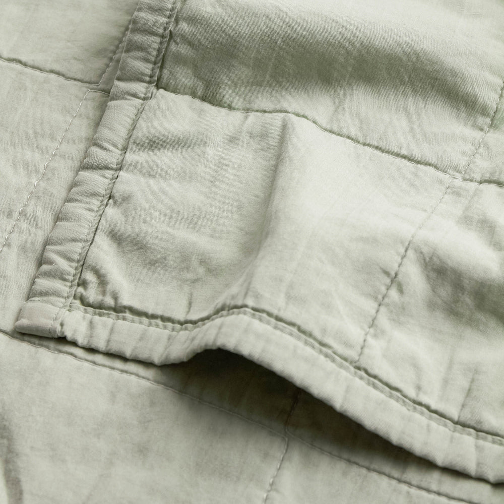 Hebden Quilted Washed Cotton Bedspread Bay Green