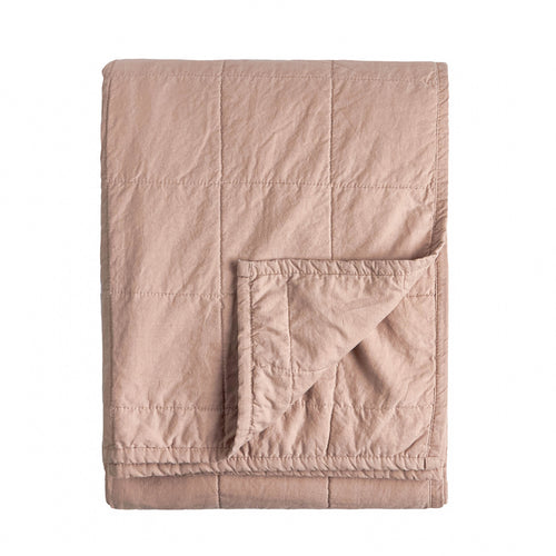 Hebden Quilted Washed Cotton Bedspread Cotta