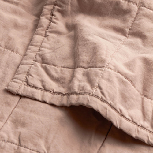 Hebden Quilted Washed Cotton Bedspread Cotta