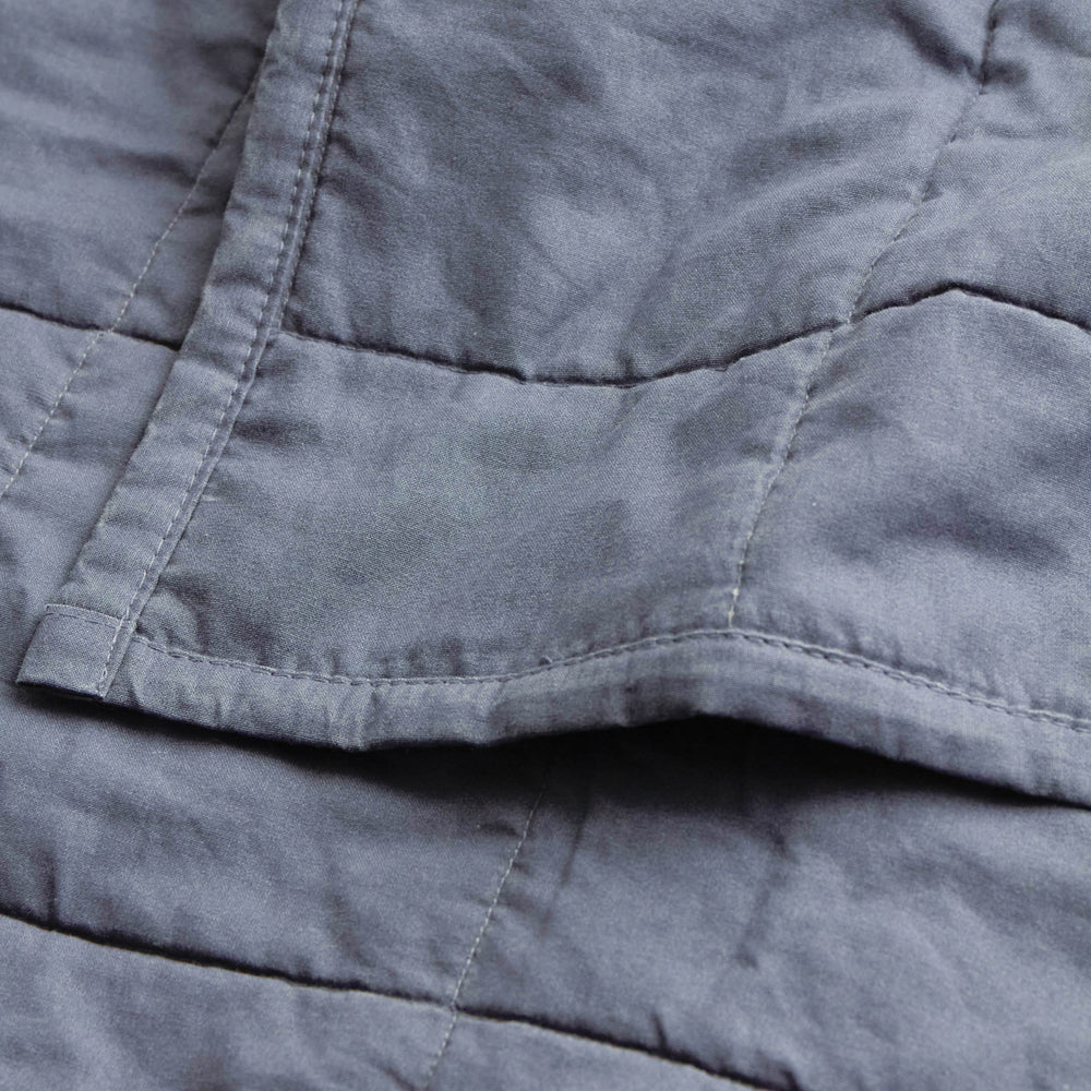 Hebden Quilted Washed Cotton Bedspread Denim Blue