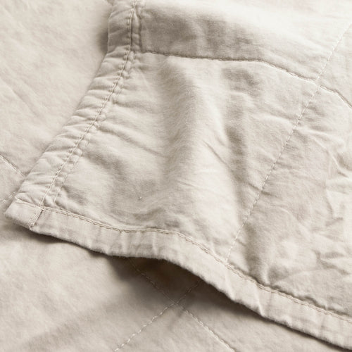 Hebden Quilted Washed Cotton Bedspread Stone