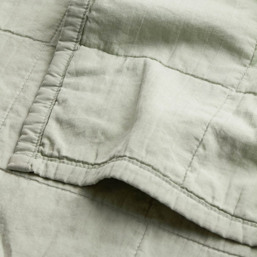 Hebden Quilted Washed Cotton Bedspread Bay Green