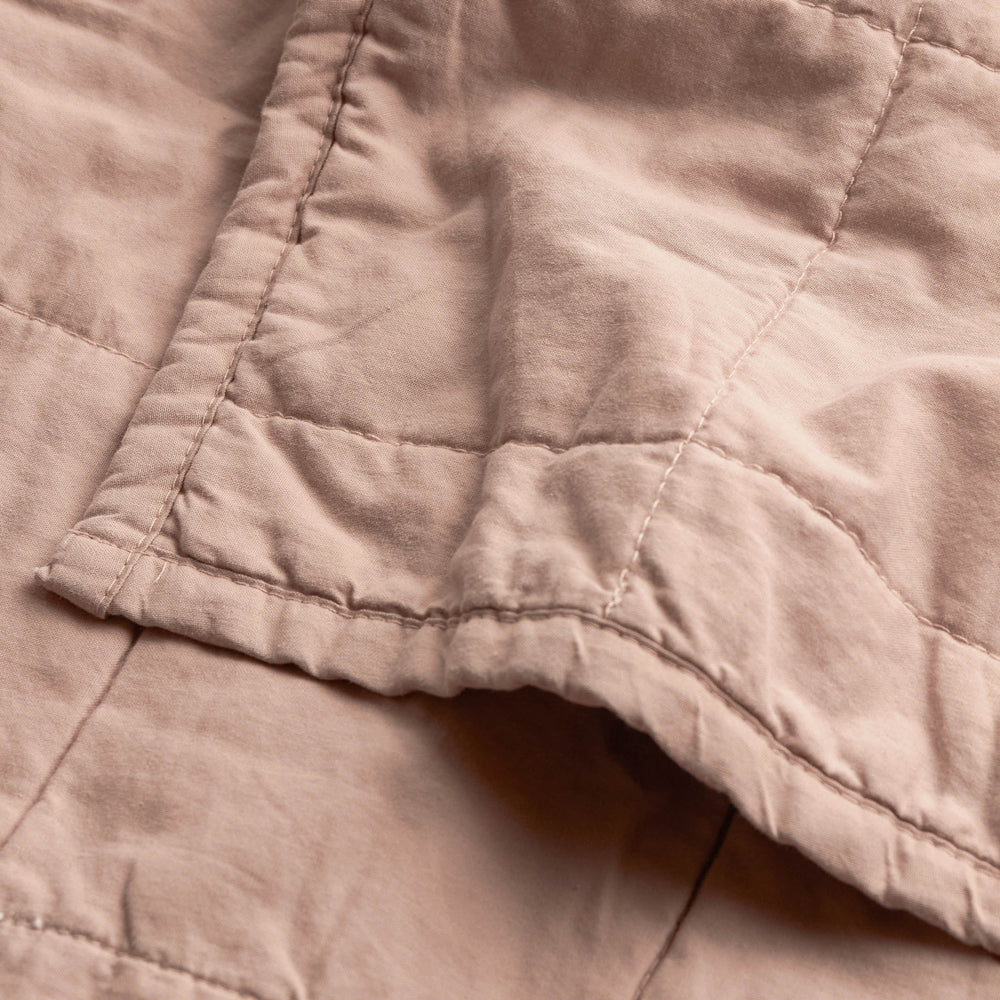 Hebden Quilted Washed Cotton Bedspread Cotta