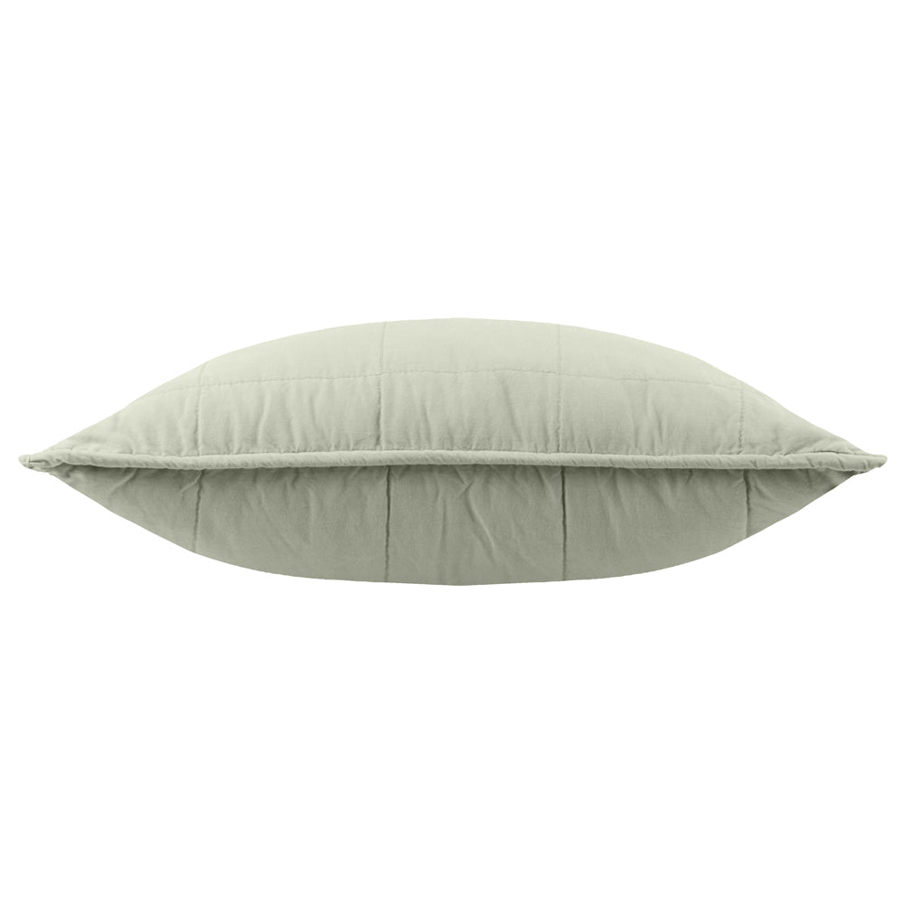 Hebden Quilted Washed Cotton Cushion Bay Green
