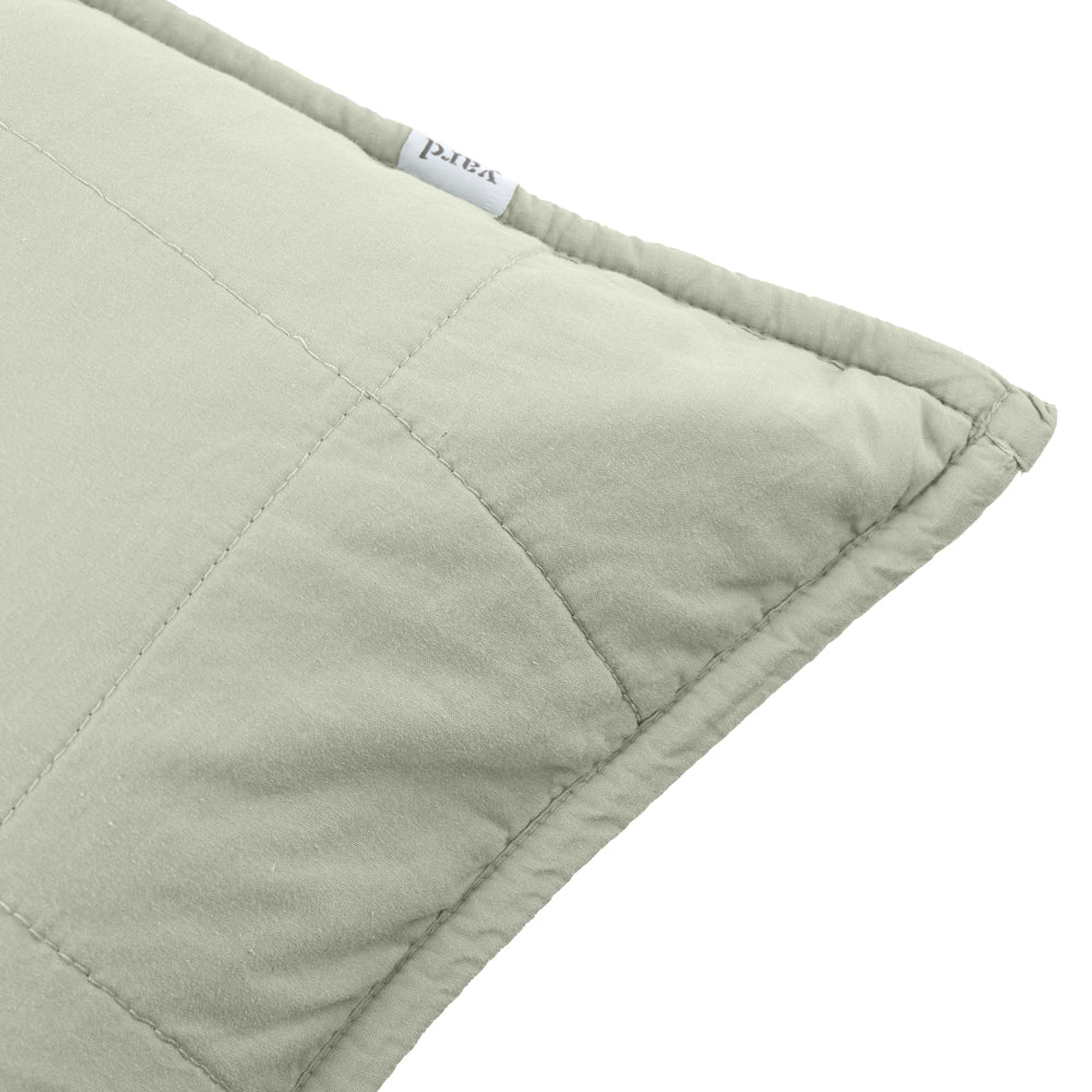 Hebden Quilted Washed Cotton Cushion Bay Green