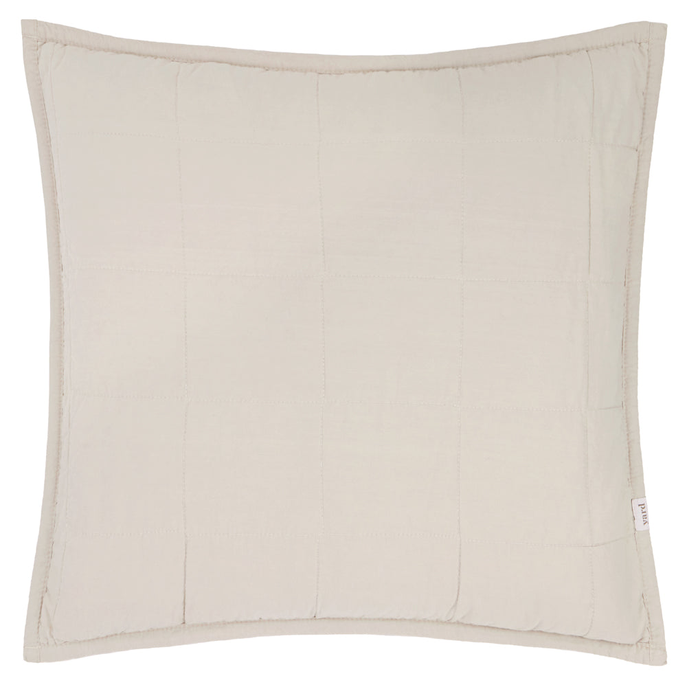 Hebden Quilted Washed Cotton Cushion Stone
