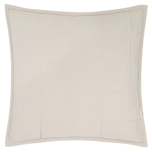 Hebden Quilted Washed Cotton Cushion Stone