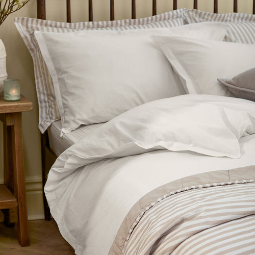 Hebden Washed Cotton Duvet Cover Set Chalk