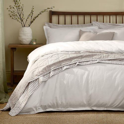 Hebden Washed Cotton Duvet Cover Set Chalk