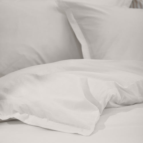Hebden Washed Cotton Duvet Cover Set Chalk