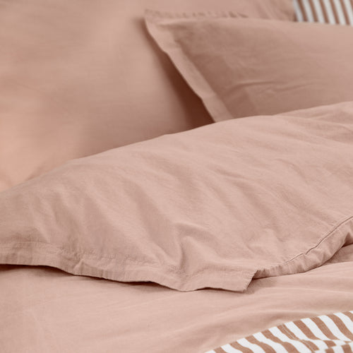 Hebden Washed Cotton Duvet Cover Set Cotta
