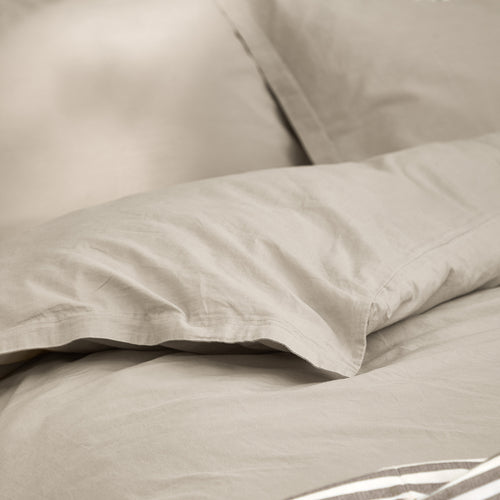 Hebden Washed Cotton Duvet Cover Set Stone