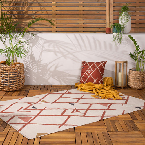 Geometric Red Rugs - Inka 120x170cm Indoor/Outdoor Rug Brick furn.