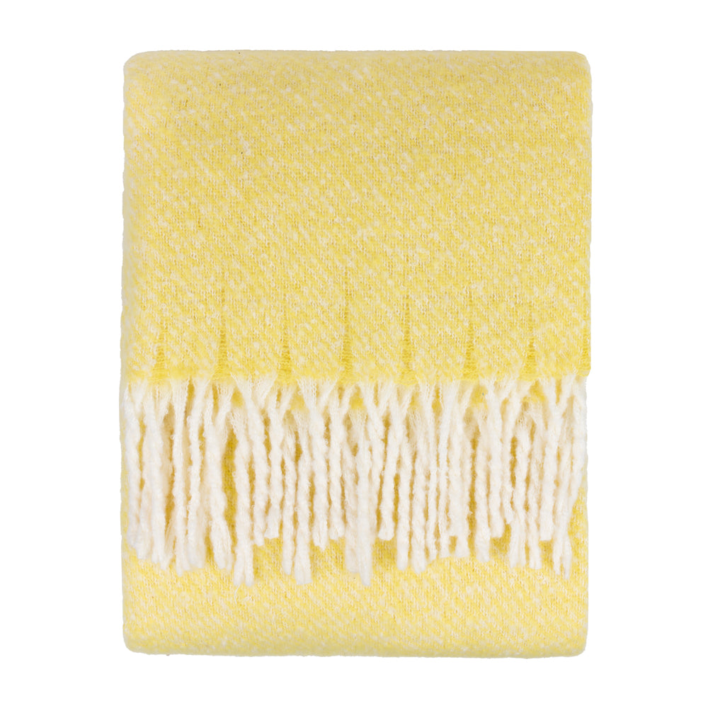 Isla Woven Tasselled Throw Butter Yellow
