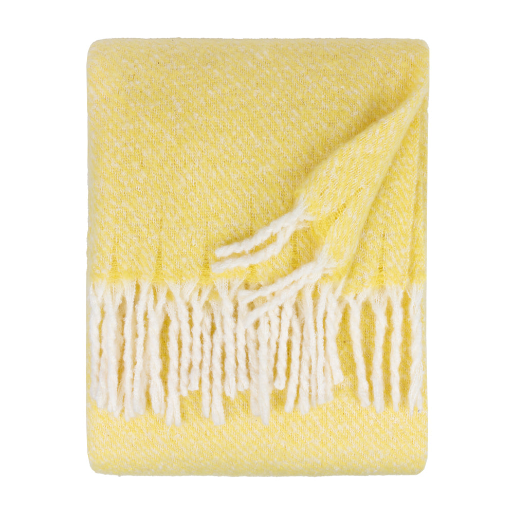 Isla Woven Tasselled Throw Butter Yellow