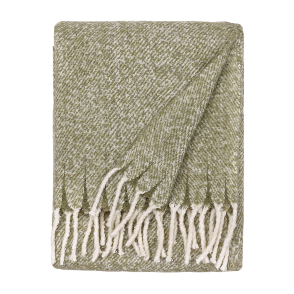 Isla Green Woven Tasselled Throw | Green Throws | Wylder – Furn.com