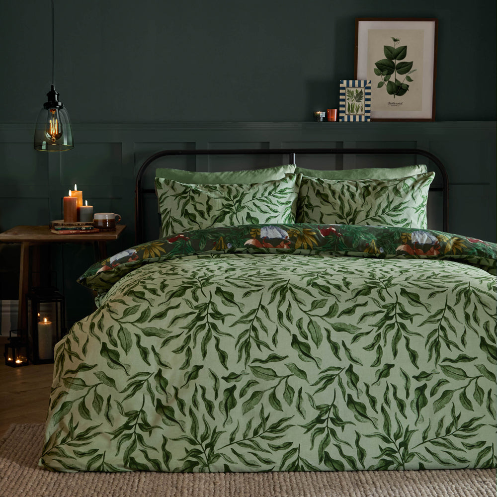 Into The Woods Printed Reversible Duvet Cover Set Green