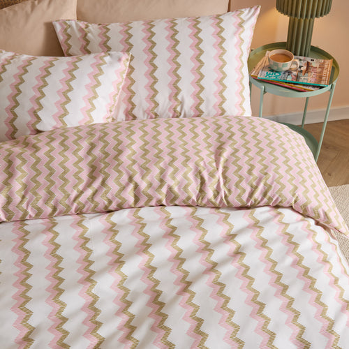 Striped Green Bedding - Izzie Reversible Soft Touch Duvet Cover Set Green/Pink Duvet Day