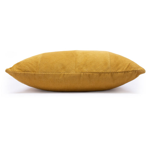 Plain Yellow Cushions - Jagger Ribbed Corduroy Cushion Cover Ochre Yellow furn.