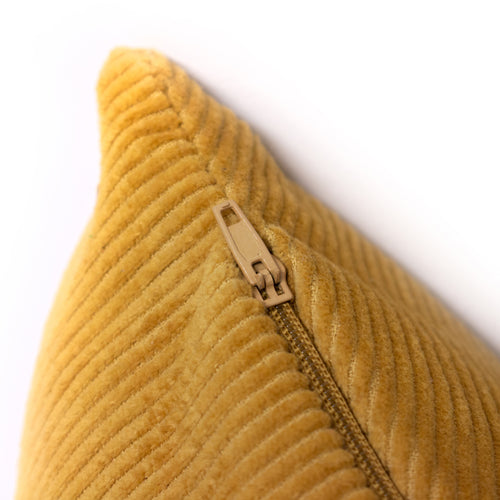Plain Yellow Cushions - Jagger Ribbed Corduroy Cushion Cover Ochre Yellow furn.