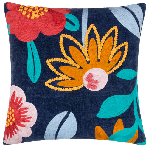 Floral Blue Cushions - Janey  Cushion Cover Midnight furn.