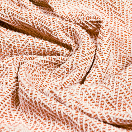 Striped Orange Throws - Jasper Herringbone Throw Brick furn.