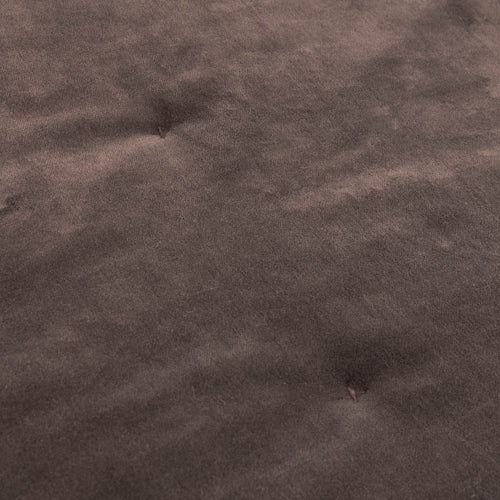 Jaye Cotton Velvet Filled Bedspread Bitter Chocolate