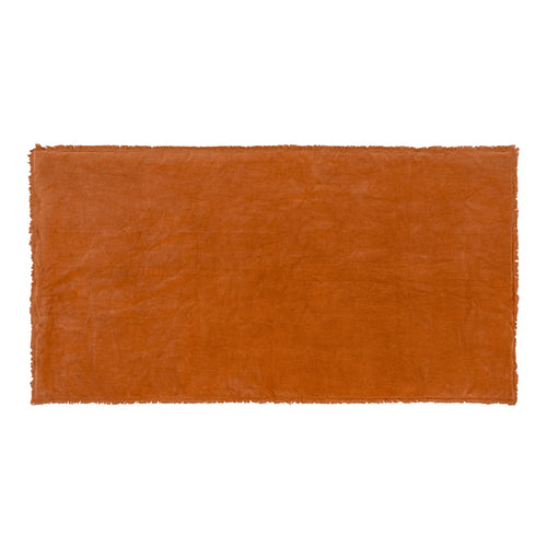 Plain Orange Bedding - Jaye Cotton Velvet Filled Bedspreads Rust Yard