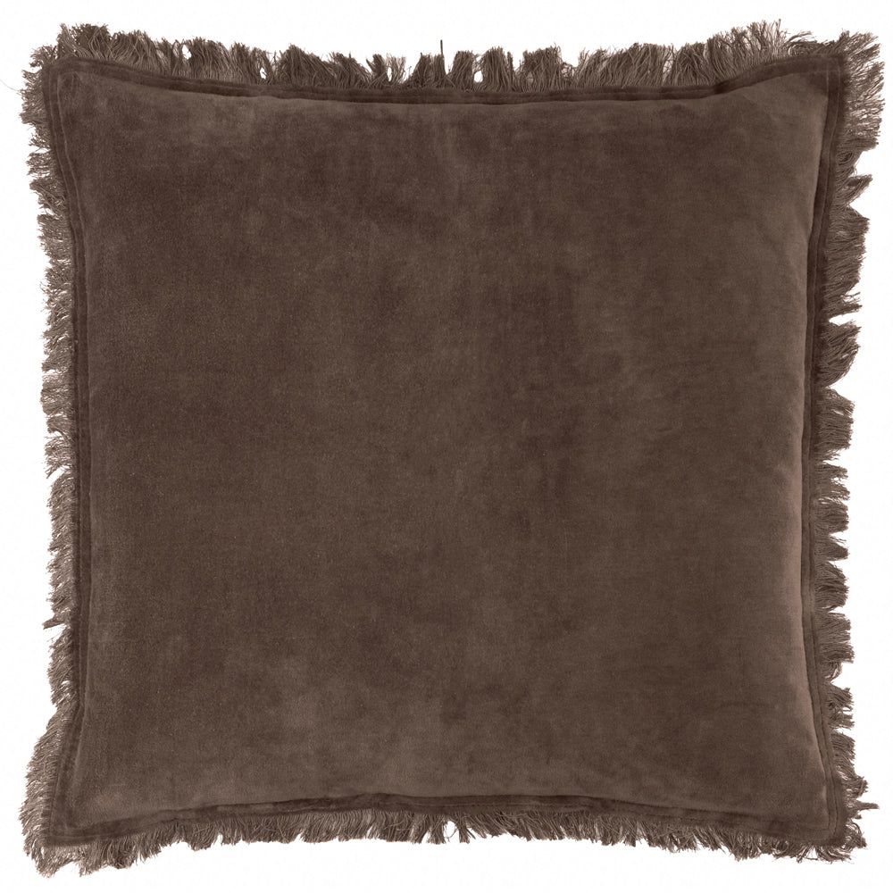 Jaye Cotton Velvet Cushion Bitter Chocolate