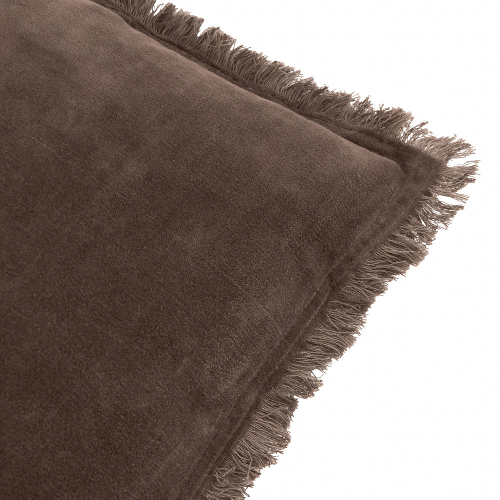 Jaye Cotton Velvet Cushion Bitter Chocolate
