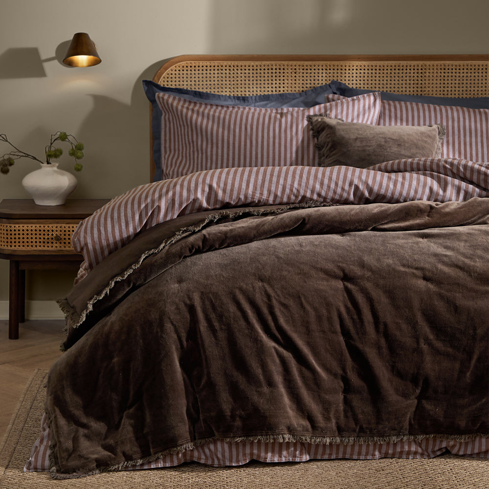 Jaye Cotton Velvet Cushion Bitter Chocolate