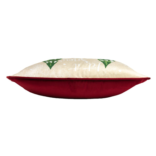  Red Cushions - Jolly Santa Let It Snow Cushion Cover Ruby Red furn.
