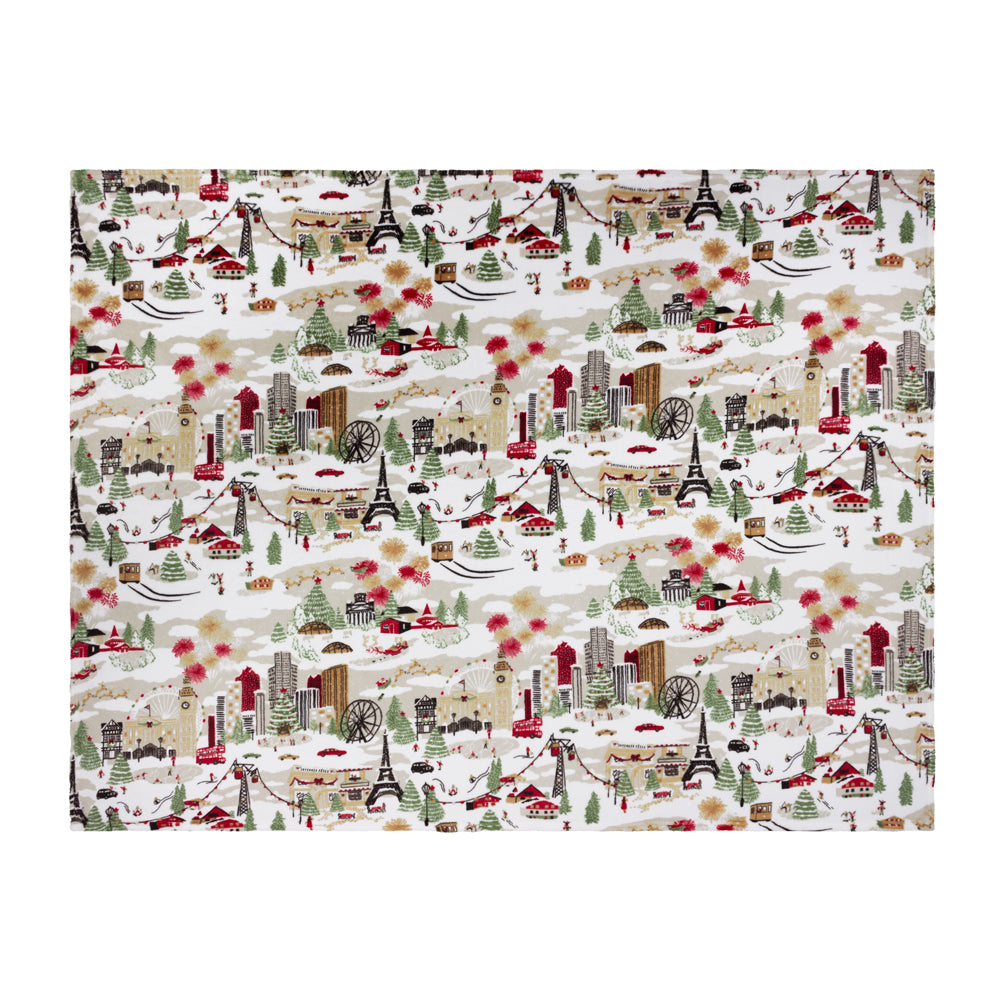 Joy To All Printed Fleece Throw Cream