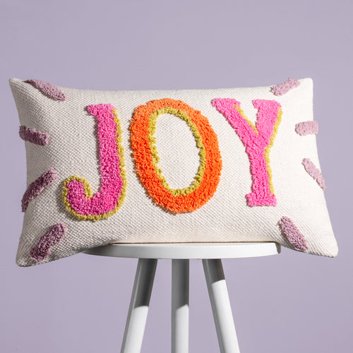 Abstract Pink Cushions - Joy Cotton Tufted Cushion Cover Pink heya home
