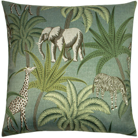 Paoletti Jungle Parade Cushion Cover in Green