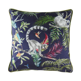 Evans Lichfield Jungle Lemur Cushion Cover in Blue