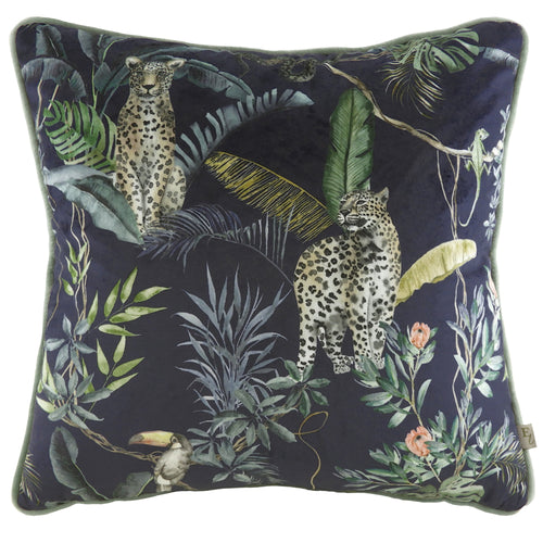 Animal Black Cushions - Jungle Leopard  Cushion Cover Petrol Evans Lichfield