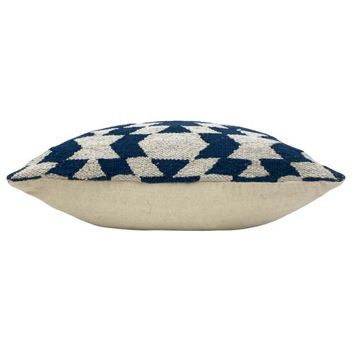 Geometric Blue Cushions - Jura Woven Geometric Cushion Cover Navy Yard
