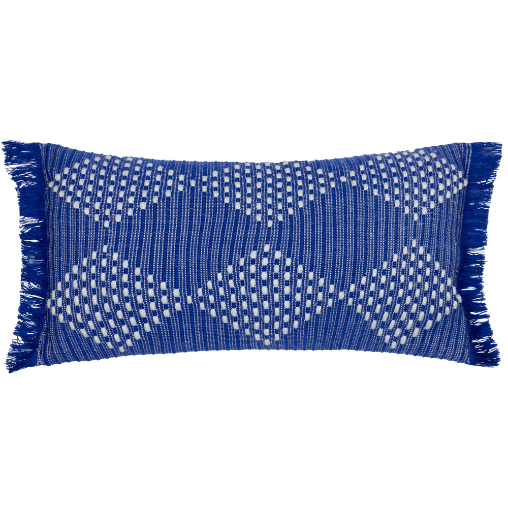 Kadie Blue Outdoor Indoor Woven Cushion Cover Cobalt Cushions furn. furn