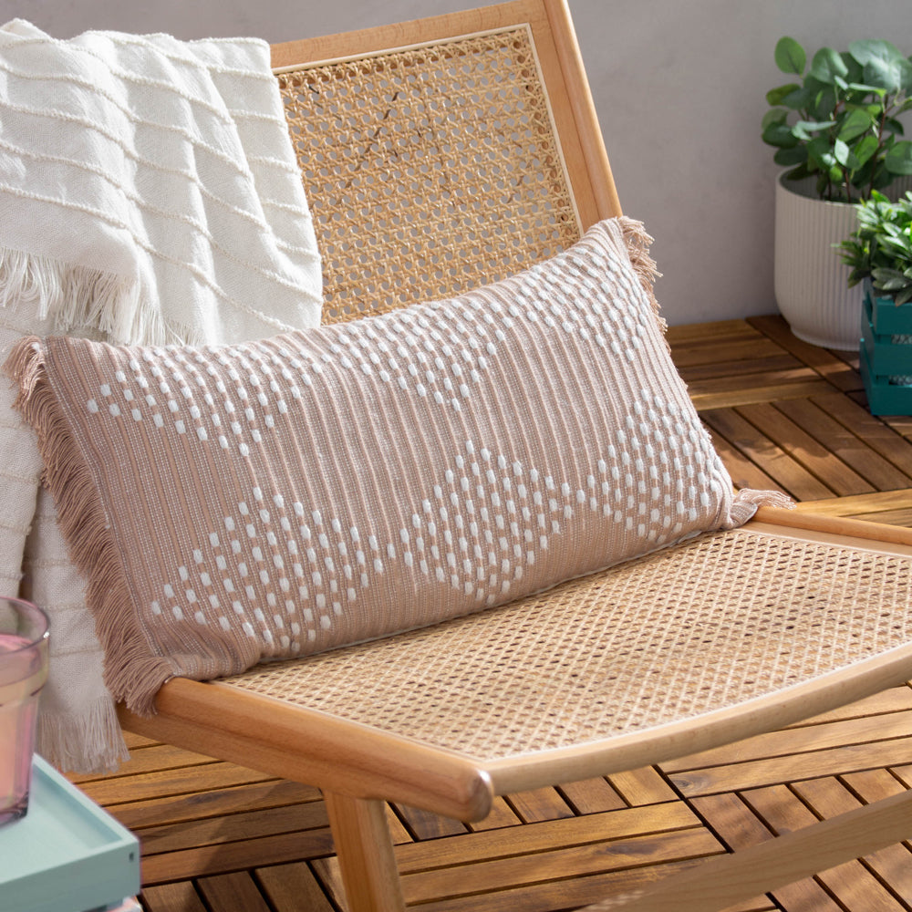 Kadie Beige Outdoor Indoor Woven Cushion Cover Natural Cushions furn. furn