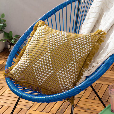 Kadie Gold Outdoor/Indoor Woven Cushion Cover | Gold Cushions