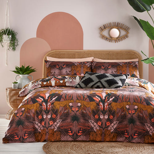 Animal Brown Bedding - Kaihalulu Floral Printed Reversible Duvet Cover Set Cocoaberry furn.