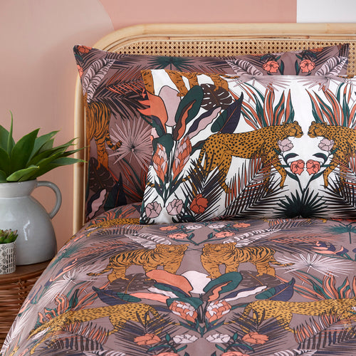 Animal Brown Bedding - Kaihalulu Floral Printed Reversible Duvet Cover Set Cocoaberry furn.